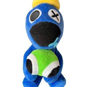 Rainbow Plush Blue Friends (8 Inch) Holding Green